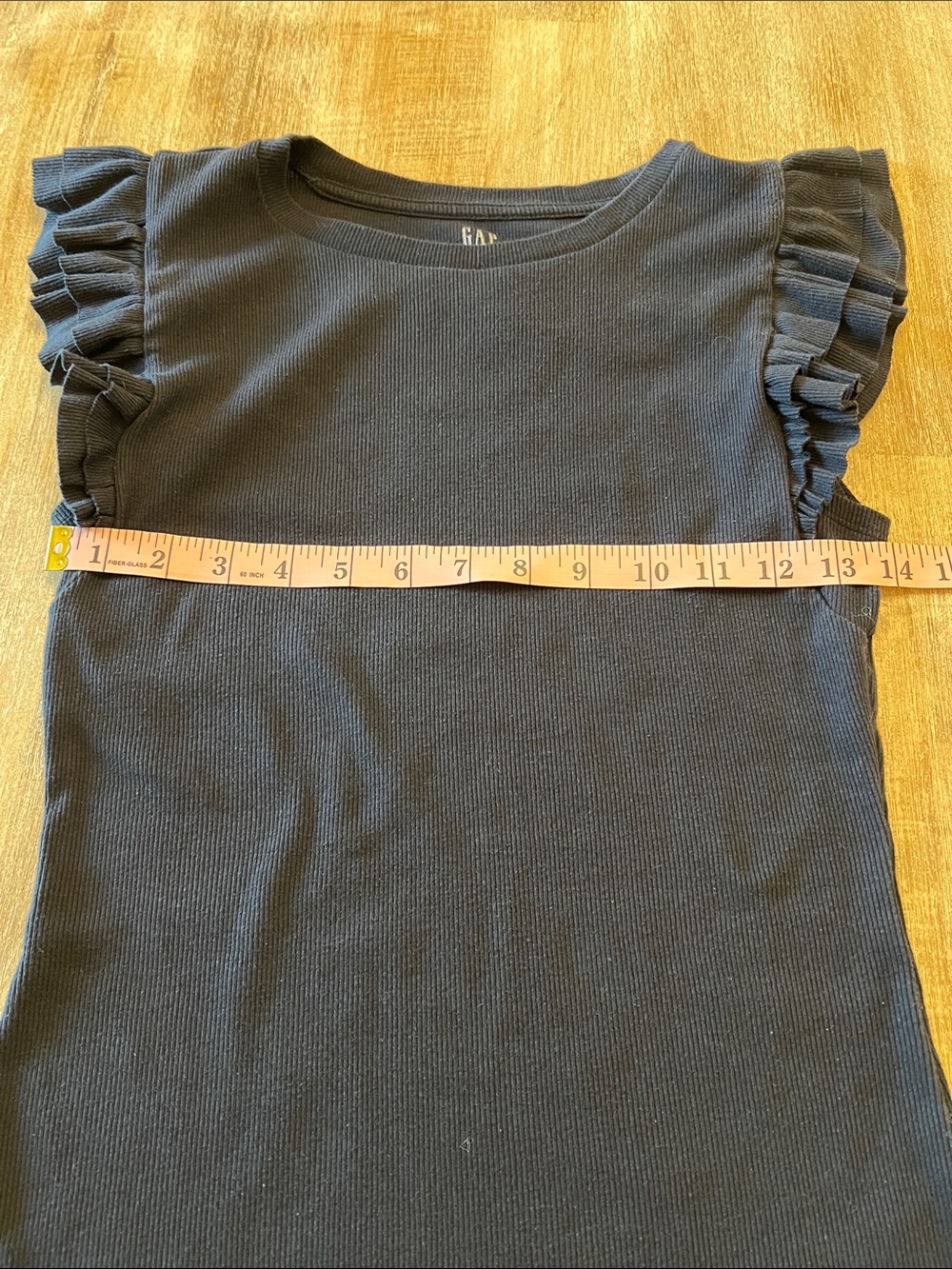 GAP Ruffle Ribbed Tee Women's S - Picture 6 of 7